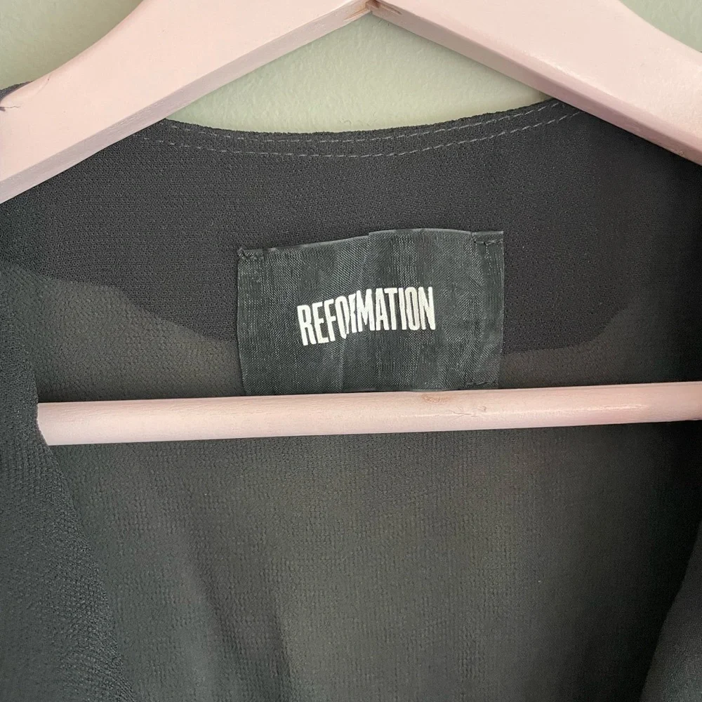 Reformation Black Ruched Sheath Dress - Picture 9 of 9